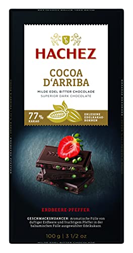 Hachez Cocoa Tafel - Cocoa d'Arriba Tafel Erdbeere-Pfeffer, 5er Pack (5 x 100 g) von Hachez