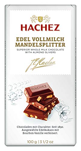 Hachez Edel Tafel - Edel Vollmilch-Mandelsplitter mit Amaretto verfeinert, 5er Pack (5 x 100 g) von Hachez
