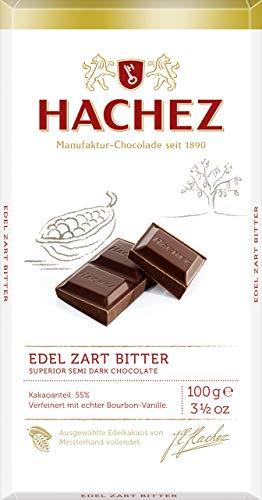 Hachez Edel Zartbitter Schokoladen Tafel ausgesuchter Kakao 100g von Hachez