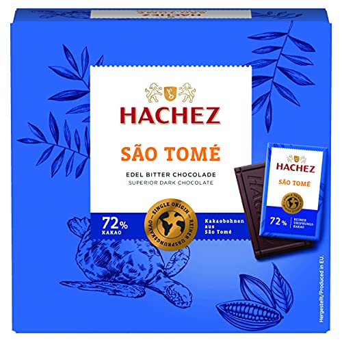 Hachez Ursprungstäfelchenbox Sao Tomé, 4er Pack (4 x 165 g) von Hachez
