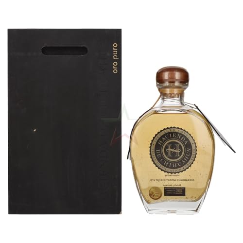 Hacienda de Chihuahua Sotol Añejo mit Blattgold in Holzkiste 38,00% 0,70 lt. von Hacienda de Chihuahua