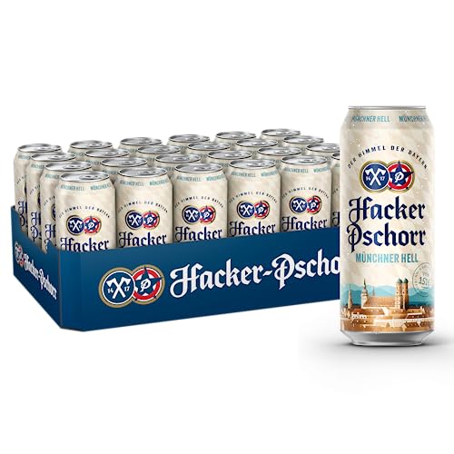 Hacker-Pschorr Münchner Hell, 24er Dosentray, EINWEG (24 x 0,5l) von Hacker Pschorr