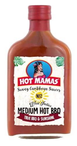 Hotmamas BBQ Sauce No 2 medium hot - 6 x 195ml - mit Rezeptkarte von Händlmaier