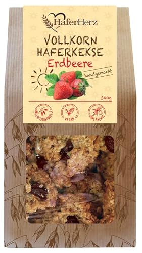 HaferHerz Volkorn Haferkekse Erdbeere handgemachte 300g HaferHerz Volkorn Haferkekse Erdbeere handgemachte 300g von HaferHerz