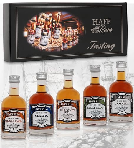 HAFF Rum Tasting Set | 5 Rum Sorten in einer Geschenkbox | Ein Rum Geschenkset für Genießer | 8 Jahre gereifter Premium Rum Set aus dem Norden | 50ml Rum Flaschen | Probierset für das nächste Tasting HAFF Rum Tasting Set | 5 Rum Sorten in einer Geschenkbox | Ein Rum Geschenkset für Genießer | 8 Jahre gereifter Premium Rum Set aus dem Norden | 50ml Rum Flaschen | Probierset für das nächste Tasting von Haffliebe, Haff Rum