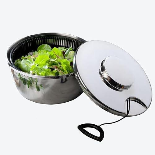 Hagen Grote Edelstahl Salatschleuder, hochglänzend, 4 Liter, Ø 24 cm, 11,5 cm hoch, mit Seilzug, trocknet Salate schnell und effektiv Hagen Grote Edelstahl Salatschleuder, hochglänzend, 4 Liter, Ø 24 cm, 11,5 cm hoch, mit Seilzug, trocknet Salate schnell und effektiv von Hagen Grote