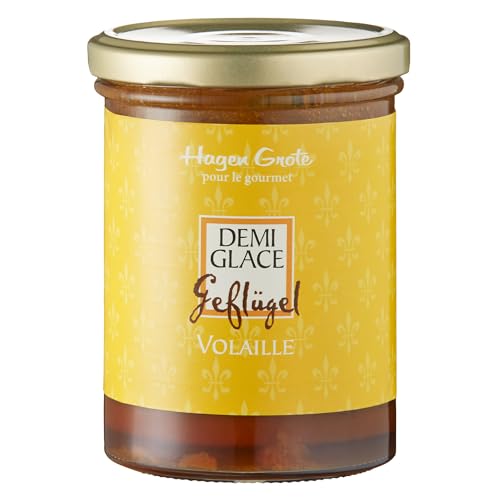 Hagen Grote Geflügel Demi Glace, 400 g Glas, hocharomatische, konzentrierte Grundsauce, auch für Suppen oder Ragout, rein natürlich, sehr ergiebig Hagen Grote Geflügel Demi Glace, 400 g Glas, hocharomatische, konzentrierte Grundsauce, auch für Suppen oder Ragout, rein natürlich, sehr ergiebig von Hagen Grote