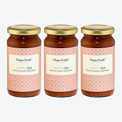Hagen Grote Lamm-Jus, 3 x 200 ml, hochkonzentrierter Fleischsaft aus handwerklicher Fertigung, für aromatische Fleischsaucen Hagen Grote Lamm-Jus, 3 x 200 ml, hochkonzentrierter Fleischsaft aus handwerklicher Fertigung, für aromatische Fleischsaucen von Hagen Grote