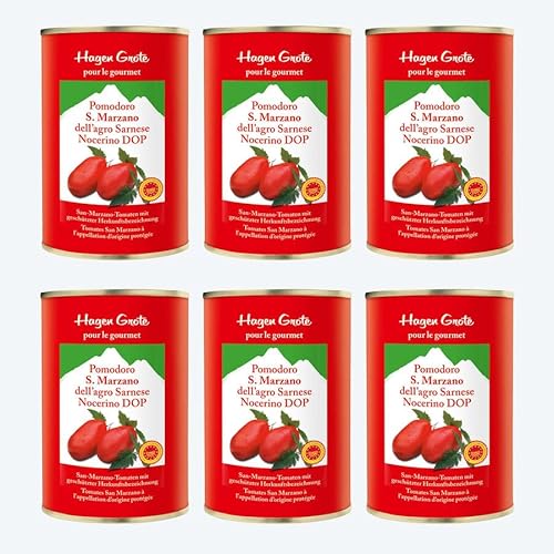 Hagen Grote San Marzano Tomaten, 6 x 400g Dosen, Neapolitanische Tomatenrarität, intensives Aroma, einzigartiger Tomatengeschmack Hagen Grote San Marzano Tomaten, 6 x 400g Dosen, Neapolitanische Tomatenrarität, intensives Aroma, einzigartiger Tomatengeschmack von Hagen Grote