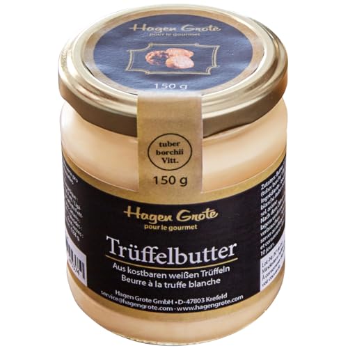 Hagen Grote Überragende Trüffelbutter mit hohem Anteil von weißen Trüffeln (tuber borchii vitt.), 150 g Glas von Hagen Grote