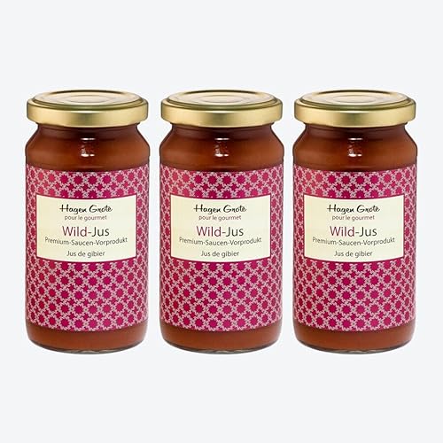 Hagen Grote Wild-Jus, 3 x 200 ml, hochkonzentrierter Fleischsaft aus handwerklicher Fertigung, für aromatische Fleischsaucen Hagen Grote Wild-Jus, 3 x 200 ml, hochkonzentrierter Fleischsaft aus handwerklicher Fertigung, für aromatische Fleischsaucen von Hagen Grote