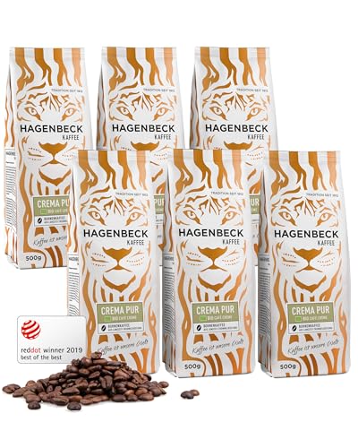 HAGENBECK Kaffee Bio Crema Pur Sparpack 6 x 500g ganze Bohne HAGENBECK Kaffee Bio Crema Pur Sparpack 6 x 500g ganze Bohne von Hagenbeck Kaffee
