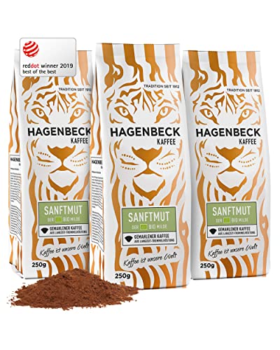Hagenbeck - Kaffee - Sparpack - Bio Sanftmut - Filterkaffee - Kaffeebohnen gemahlen - 3 x 250g (750 g) Hagenbeck - Kaffee - Sparpack - Bio Sanftmut - Filterkaffee - Kaffeebohnen gemahlen - 3 x 250g (750 g) von Hagenbeck Kaffee