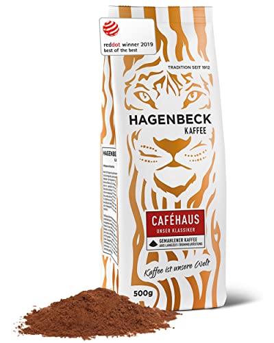 Hagenbeck Caféhaus 500g | Gemahlener Kaffee | Klassisch-vollkommenes Aroma | Mittelstarker Röstkaffee aus 100% Arabica-Mischung | Schonende Röstung | Kaffeebohnen gemahlen Hagenbeck Caféhaus 500g | Gemahlener Kaffee | Klassisch-vollkommenes Aroma | Mittelstarker Röstkaffee aus 100% Arabica-Mischung | Schonende Röstung | Kaffeebohnen gemahlen von Hagenbeck Kaffee