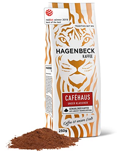 Hagenbeck - Kaffee - Cafehaus - Röstkaffee - Kaffeebohnen gemahlen - 250g - 100% Arabica Mischung - Aromatisch - traditionelle Mischung von Hagenbeck Kaffee