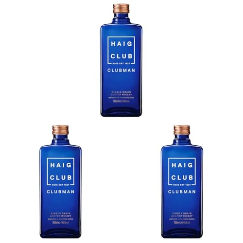 Haig Club Clubman | Single Grain Scotch Whisky | Stilvoller Klassiker für Neueinsteiger | meisterhaft destilliert auf englischem Boden | 40% vol | 700ml Flasche | (Packung mit 3) von Haig Club