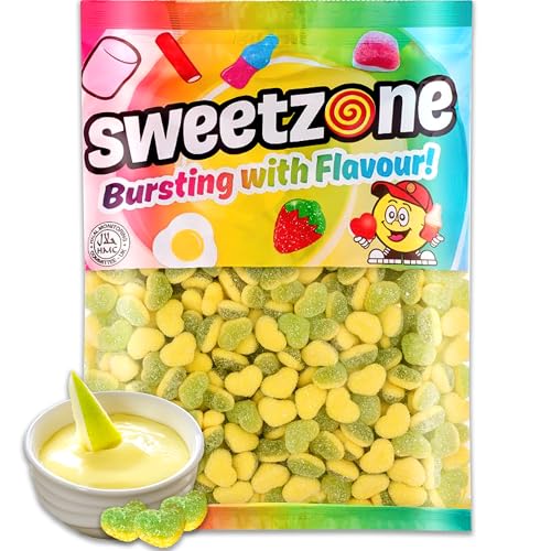 Premium Fruchtgummis saure Gummibärchen Süßigkeiten 1 Kilogramm Halal mit Helal Rindergelatine (Gummibären) saure Erdbeer Herzen Erdbeeren von Sweetzone