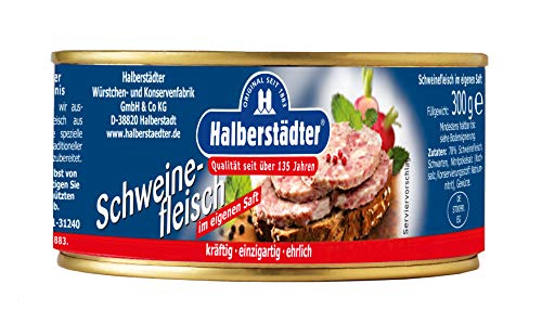 Halberstädter Schweinfleisch im eigenen Saft, 1er Pack (1 x 300 g), 1202 von Halberstädter