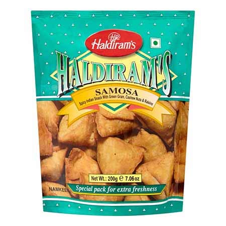 Haldiram's Samosa 200 g (2 Stück) Party-Snacks, beliebte indische Snacks, 2 x 200 g von Haldirams