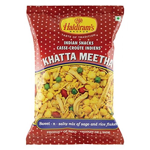 6 x Haldiram's Khatta Meetha Sweet and Salty Mix aus Sago and Rice Flakes Indian Snacks 150 g x 6 Pack von Haldiram