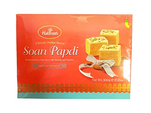 2x Haldiram's Soan Papdi 500g Traditionelle indische Süssigkeit mit Mandeln Pistazien von Haldiram's