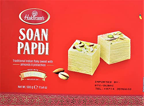 Haldiram's Soan Papdi 500g Traditionelle indische Süssigkeit mit Mandeln Pistazien von Haldiram's