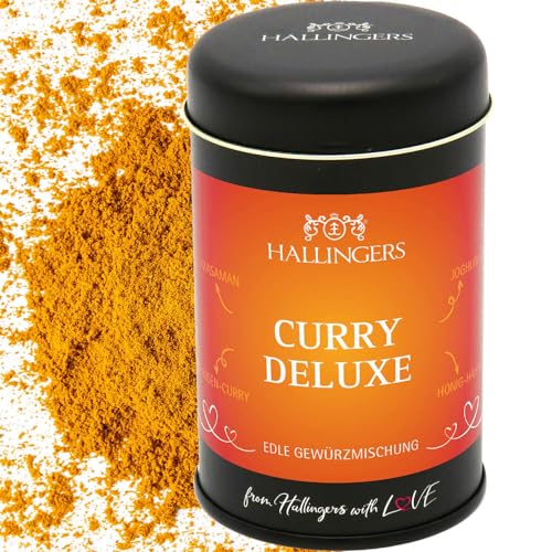 Hallingers Curry Deluxe - Basis-Gewürz für Kaeng Masaman, Kichererbsen-Curry & Dips (Dose) - Muttertagsgeschenk & Geschenkideen zum Vatertag | Neues Zuhause Ruhestand Freundschaft Genesung von Hallingers Genuss Manufaktur