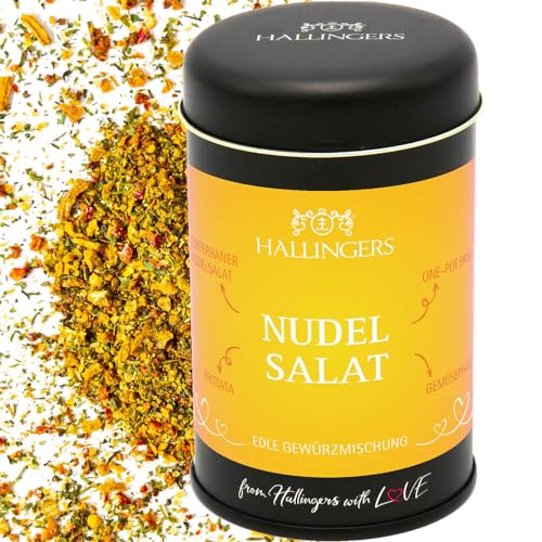 Hallingers Nudel-Salat - Gewürz-Mischung für Frittata, One-Pot Pasta & Gemüsepfanne (Dose) - Muttertagsgeschenk & Geschenkideen zum Vatertag | Geburtstag Glückwunsch Neues Zuhause Jahrestag Freundscha von Hallingers Genuss Manufaktur