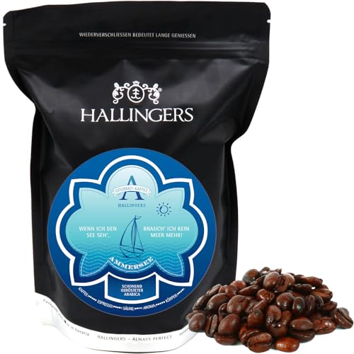 Hallingers No. A - Ammersee Gourmet-Kaffee - Gourmet-Kaffee, schonend langzeit-geröstet (Bag) - Muttertagsgeschenk & Geschenkideen zum Vatertag | Geburtstag Glückwunsch Neues Zuhause Jahrestag Genesun von Hallingers Genuss Manufaktur