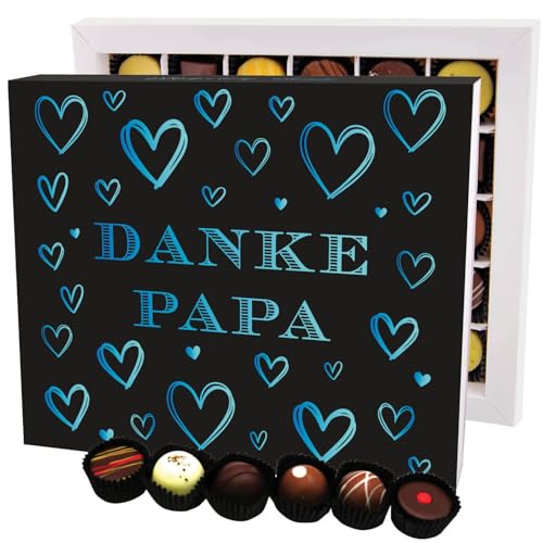 Hallingers Danke Papa XXL - Vatertagsgeschenk Pralinen Geschenk handmade ohne Alkohol aus Edelkakao zum Vatertag für Papa (Box) - Muttertagsgeschenk & Geschenkideen zum Vatertag | Danke Jahrestag Neue von Hallingers Genuss Manufaktur