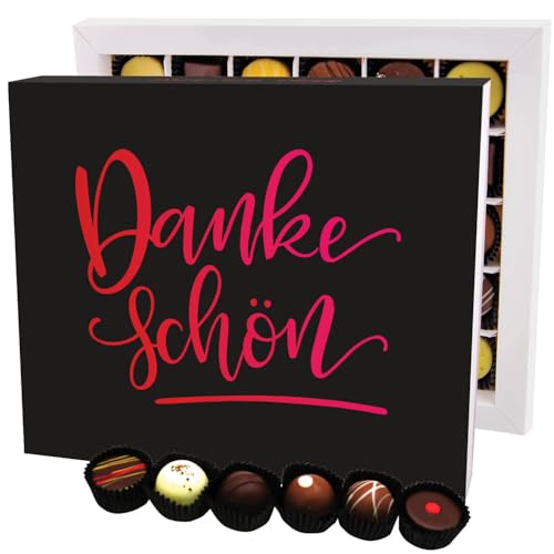 Hallingers Dankeschön XXL - Manufaktur Pralinen Geschenk handmade ohne Alkohol aus Edelkakao Schokolade (Box) - Muttertagsgeschenk & Geschenkideen zum Vatertag | Geburtstag Glückwunsch Danke Neues Zuh von Hallingers Genuss Manufaktur