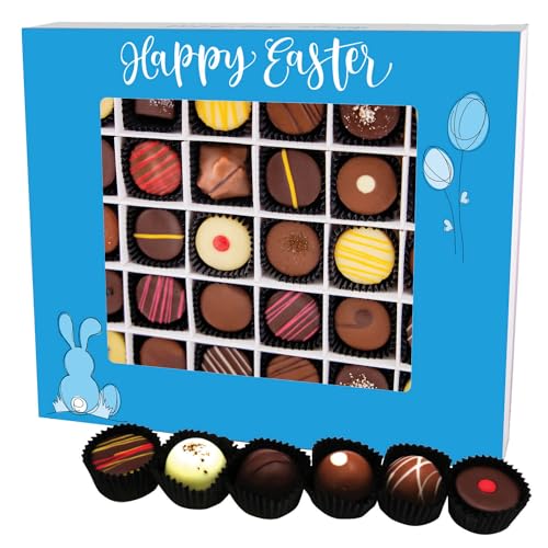 Hallingers Happy Easter XXL - Ostergeschenke für Osterkörbchen zu Ostern, Pralinen handmade teils mit Alkohol (Box) - Muttertagsgeschenk & Geschenkideen zum Vatertag | Glückwunsch Glückwünsche Freunds von Hallingers Genuss Manufaktur