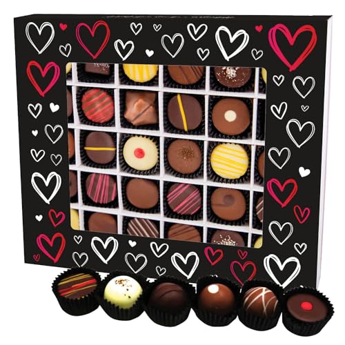 Hallingers Love Black XXL - Valentinstag Manufaktur Pralinen Geschenk handmade teils mit Alkohol aus Edelkakao Schokolade (Box) - Muttertagsgeschenk & Geschenkideen zum Vatertag | Danke Jahrestag Neue von Hallingers Genuss Manufaktur