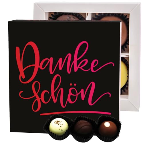 Hallingers Dankeschön - Manufaktur Pralinen Geschenk handmade ohne Alkohol aus Edelkakao Schokolade (Box) - Ostergeschenke Osterkörbchen Ostereier & als Osterdeko | Geburtstag Glückwunsch Danke Neues von Hallingers Genuss Manufaktur