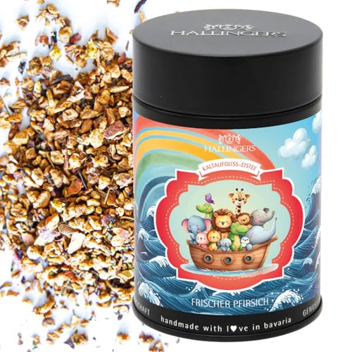 Hallingers Arche Noah Eistee - Loser Cold Brew Früchtetee Eistee für Jungen & Mädchen kalt & warm aufgießbar Pfirsich (Dose) - Muttertagsgeschenk & Geschenkideen zum Vatertag | Geburtstag Glückwunsch von Hallingers Genuss Manufaktur
