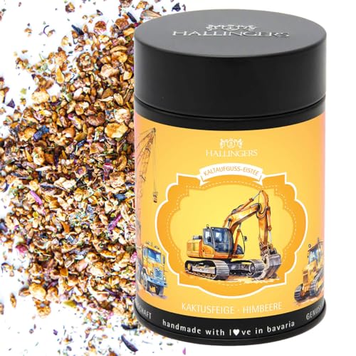 Hallingers Bagger Eistee - Loser Cold Brew Früchtetee Eistee für Jungen & Kinder kalt & warm aufgießbar Kaktusfeige-Himbeere (Dose) - Muttertagsgeschenk & Geschenkideen zum Vatertag | Geburtstag Glück von Hallingers Genuss Manufaktur