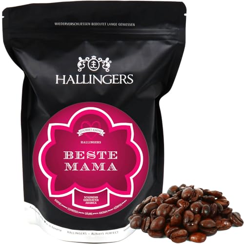 Hallingers Beste Mama - Muttertagsgeschenk Gourmet-Kaffee, schonend langzeit-geröstet für Mama Mutter Oma (Bag) - Muttertagsgeschenk & Geschenkideen zum Vatertag | Neues Zuhause Jahrestag Freundschaft von Hallingers Genuss Manufaktur
