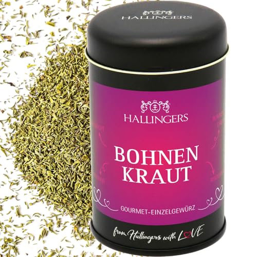 Hallingers Bohnenkraut - Basis-Gewürz für Bohnentopf, Gemüsepfanne & Rinderbraten (Dose) - Muttertagsgeschenk & Geschenkideen zum Vatertag | Neues Zuhause Ruhestand Freundschaft Genesung von Hallingers Genuss Manufaktur