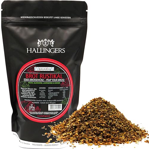 Hallingers Brot Rustikal - Brotgewürz zum Brotbacken oder aufs Brot (Bag) - Muttertagsgeschenk & Geschenkideen zum Vatertag | Geburtstag Glückwunsch Neues Zuhause Jahrestag Freundschaft Genesung von Hallingers Genuss Manufaktur