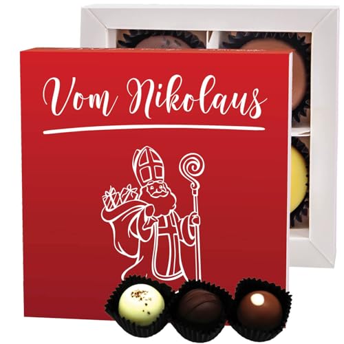 Hallingers Danke & Frohes Fest - Manufaktur Pralinen Weihnachten Geschenk handmade teils mit Alkohol aus Edelkakao Schokolade (Box) - Muttertagsgeschenk & Geschenkideen zum Vatertag | Glückwunsch Dank von Hallingers Genuss Manufaktur