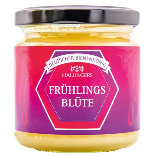 Hallingers Frühlingsblüte - Deutscher Bienenhonig (Glas) - Muttertagsgeschenk & Geschenkideen zum Vatertag | Genesung Freundschaft von Hallingers Genuss Manufaktur