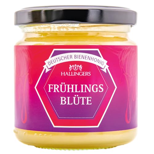 Hallingers Frühlingsblüte - Deutscher Bienenhonig - Sweet Honey Kiss (Glas) - Muttertagsgeschenk & Geschenkideen zum Vatertag | Genesung Freundschaft von Hallingers Genuss Manufaktur