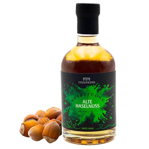 Hallingers Alte Haselnuss, Likör 40% vol. - Premium Nuss-Likör (Glas) - Ostergeschenke Osterkörbchen Ostereier & als Osterdeko | Danke Silvester Freundschaft Genesung von Hallingers Genuss Manufaktur