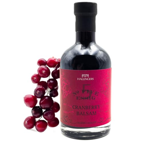 Hallingers Bezaubernder Cranberry-Balsam (3% Säure) - Gourmet-Essig No. 5 (Glas) - Ostergeschenke Osterkörbchen Ostereier & als Osterdeko | Neues Zuhause Ruhestand Genesung von Hallingers Genuss Manufaktur