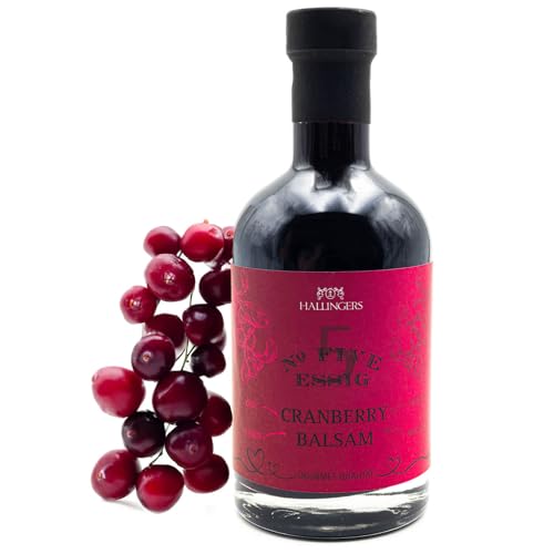Hallingers Bezaubernder Cranberry-Balsam 3% Säure - Gourmet-Essig No. 5 (Glas) - Muttertagsgeschenk & Geschenkideen zum Vatertag | Neues Zuhause Ruhestand Genesung von Hallingers Genuss Manufaktur
