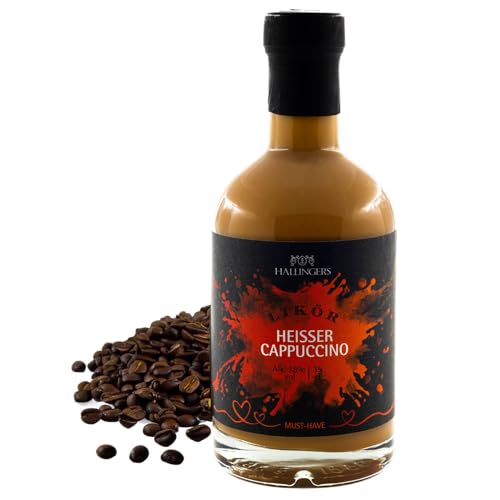 Hallingers Cappuccino, Likör 18% vol. - Premium Kaffee-Sahne-Likör (Glas) - Ostergeschenke Osterkörbchen Ostereier & als Osterdeko | Danke Silvester Freundschaft Genesung von Hallingers Genuss Manufaktur
