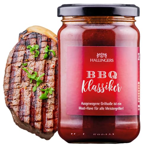 Hallingers BBQ Klassiker - Feinstes Grill-Chutney, handgemacht (Glas) - Ostergeschenke Osterkörbchen Ostereier & als Osterdeko | Geburtstag Glückwunsch Neues Zuhause Danke Freundschaft Genesung von Hallingers Genuss Manufaktur