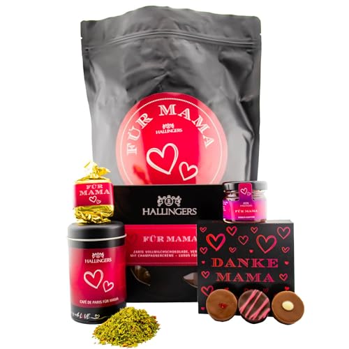 Hallingers Für Mama XXL - Muttertagsgeschenk Wundertüte XXL Geschenkset Nougat Pralinen Schokolade Konfitüre & Gewürz (Set) - Muttertagsgeschenk & Geschenkideen zum Vatertag | Glückwunsch Jahrestag Gl von Hallingers Genuss Manufaktur