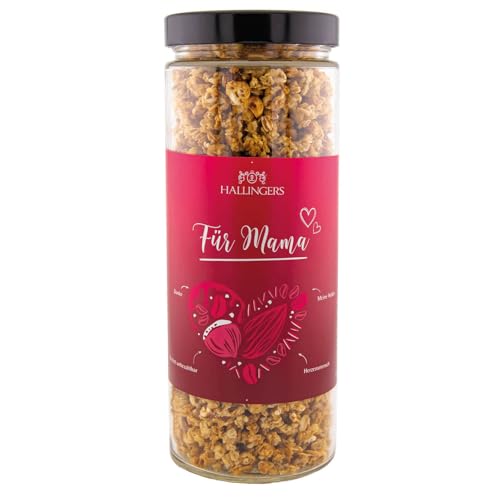 Hallingers Für Mama - Zum Mutterag für Mama feinstes Gourmet-Müsli frisch aus der Mühle, fix & fertig als Geschenk (Glas) - Muttertagsgeschenk & Geschenkideen zum Vatertag | Neues Zuhause Jahrestag Fr von Hallingers Genuss Manufaktur