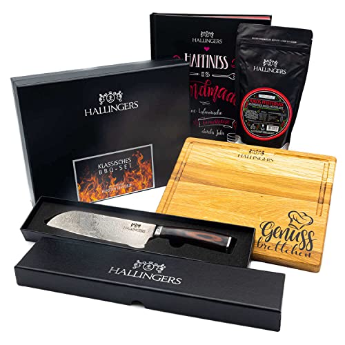 Hallingers Grill & Chill - Gourmet Geschenk-Set in edler Box als Geschenkkorb zum Grillen (Set) - Muttertagsgeschenk & Geschenkideen zum Vatertag | Neues Zuhause Glückwünsche Freundschaft Genesung von Hallingers Genuss Manufaktur